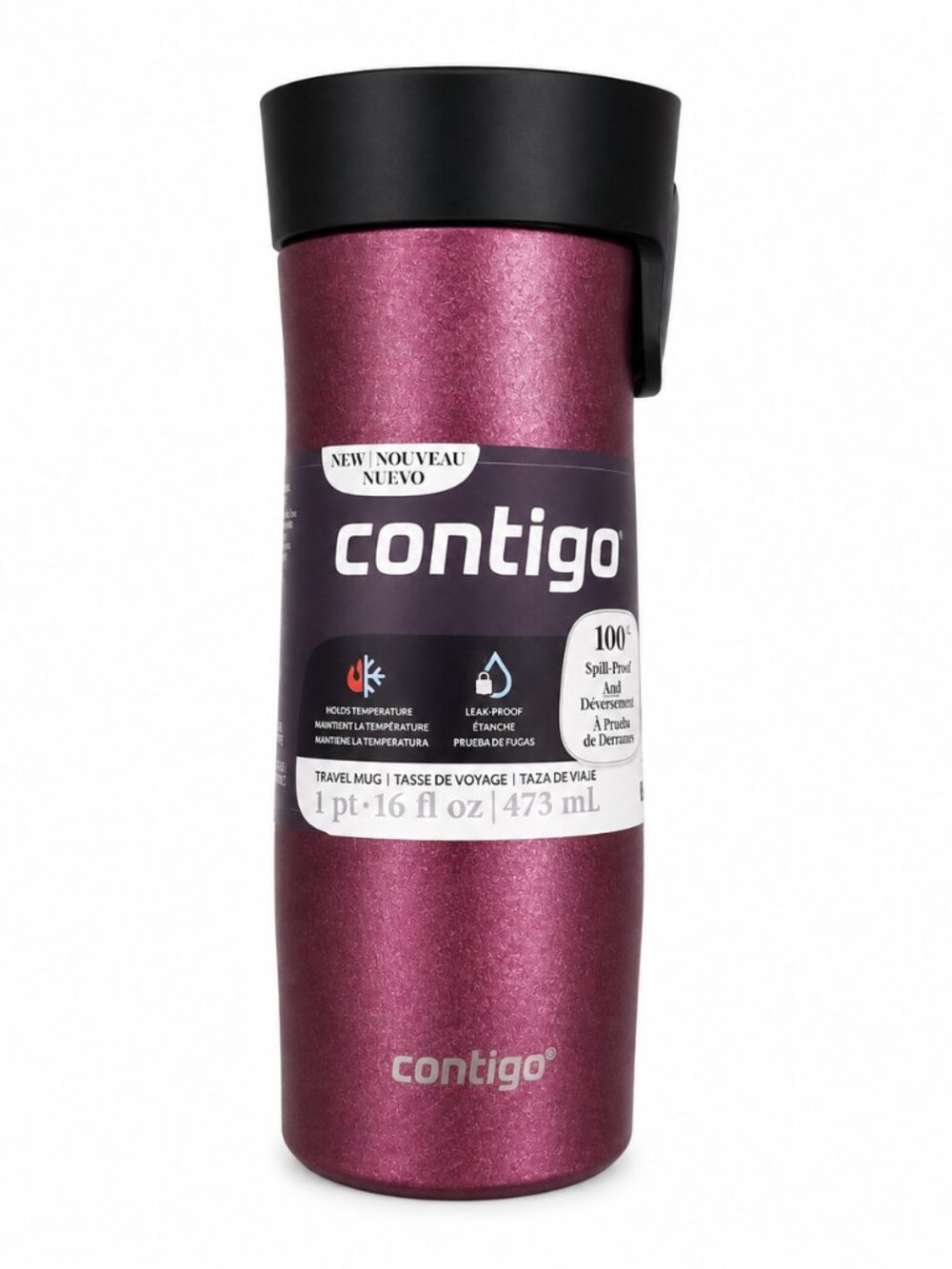 Contigo West Loop 16 oz Leak-Proof Travel Mug Tumbler Bottle Auto Seal BPA Free
